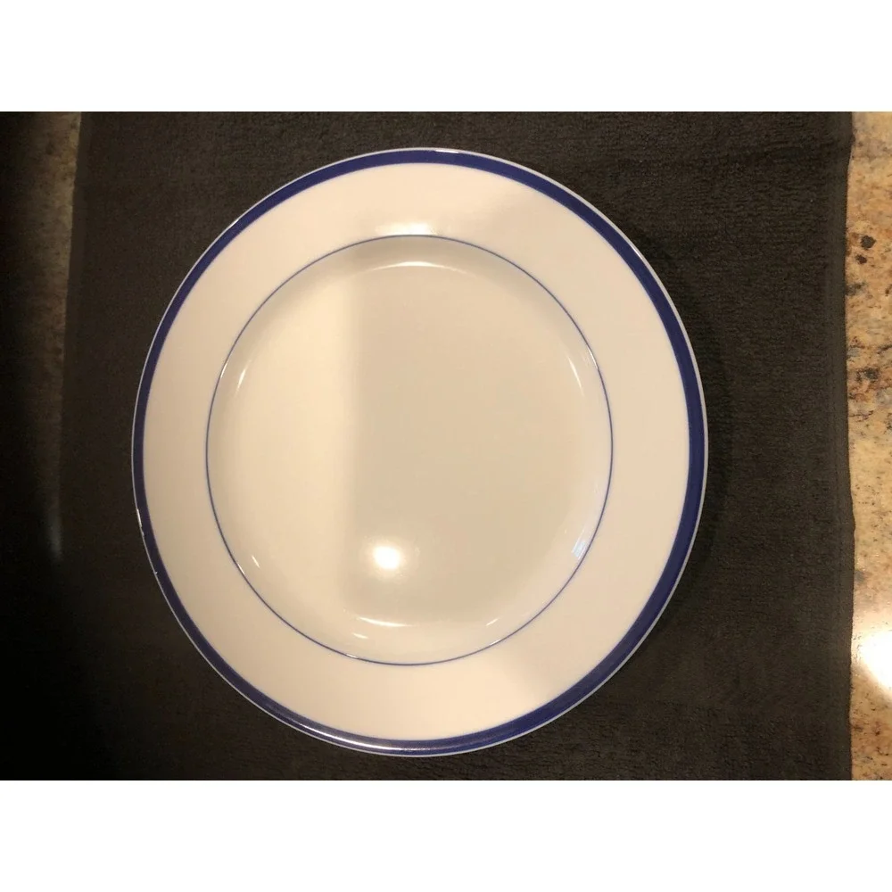The Cellar Macy's Blue White Blue Band Dinner Plate~11